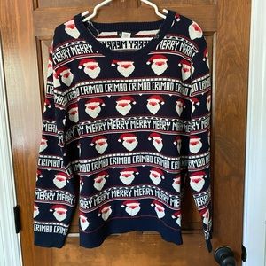 Large NWOT ugly Christmas sweater merry crimbo